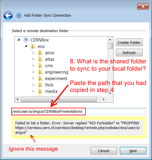 paste the shared folder path