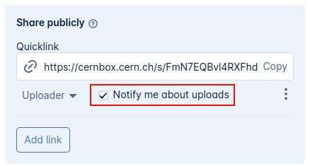Enabling notification for file uploads