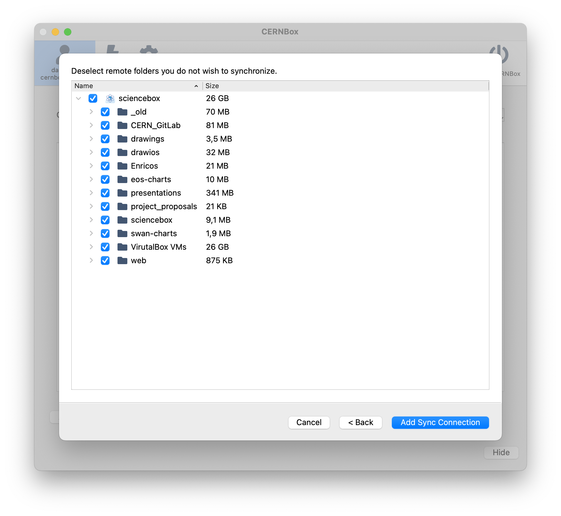 Choose which folders to keep locally