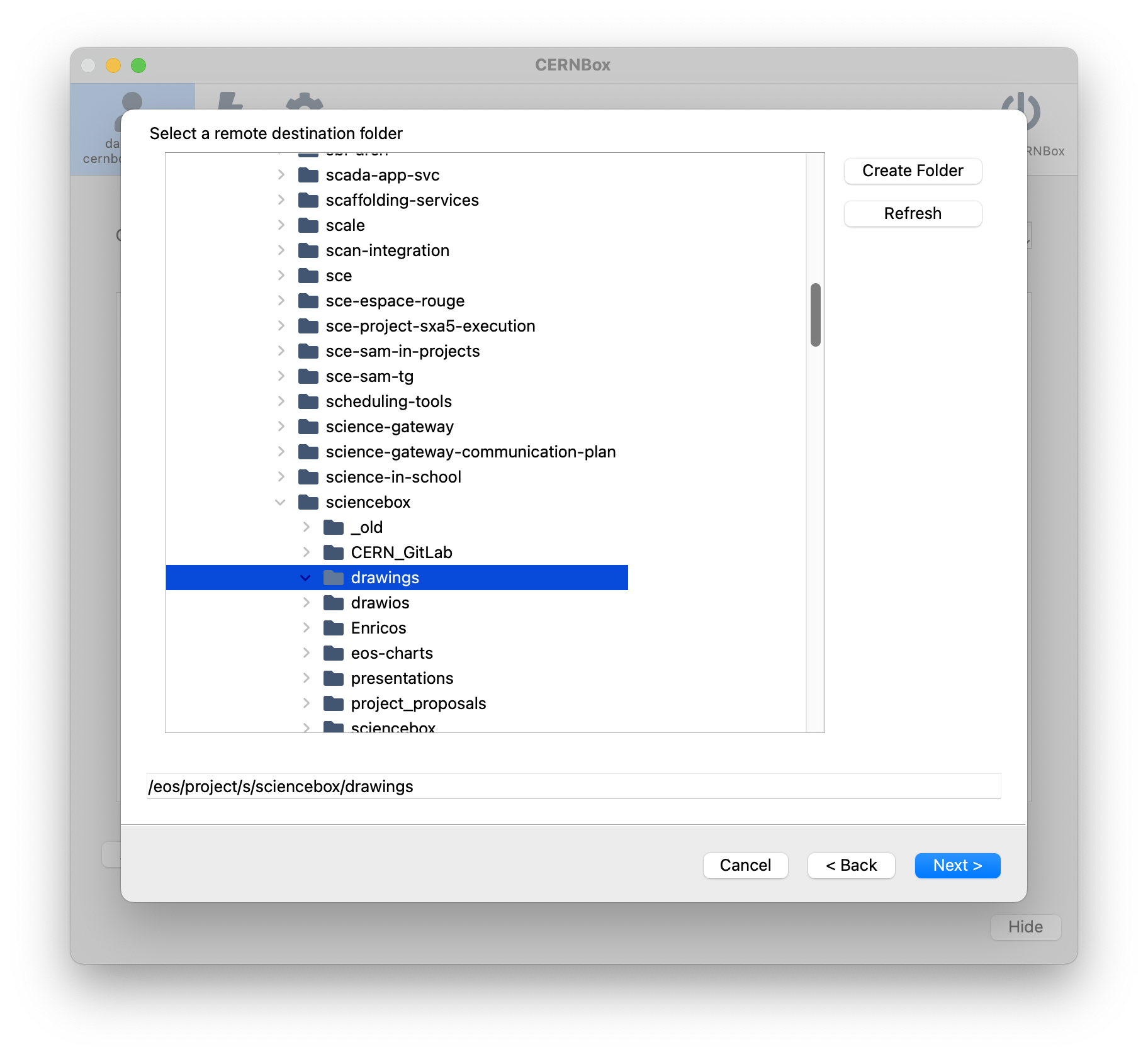 Sync a specific folder