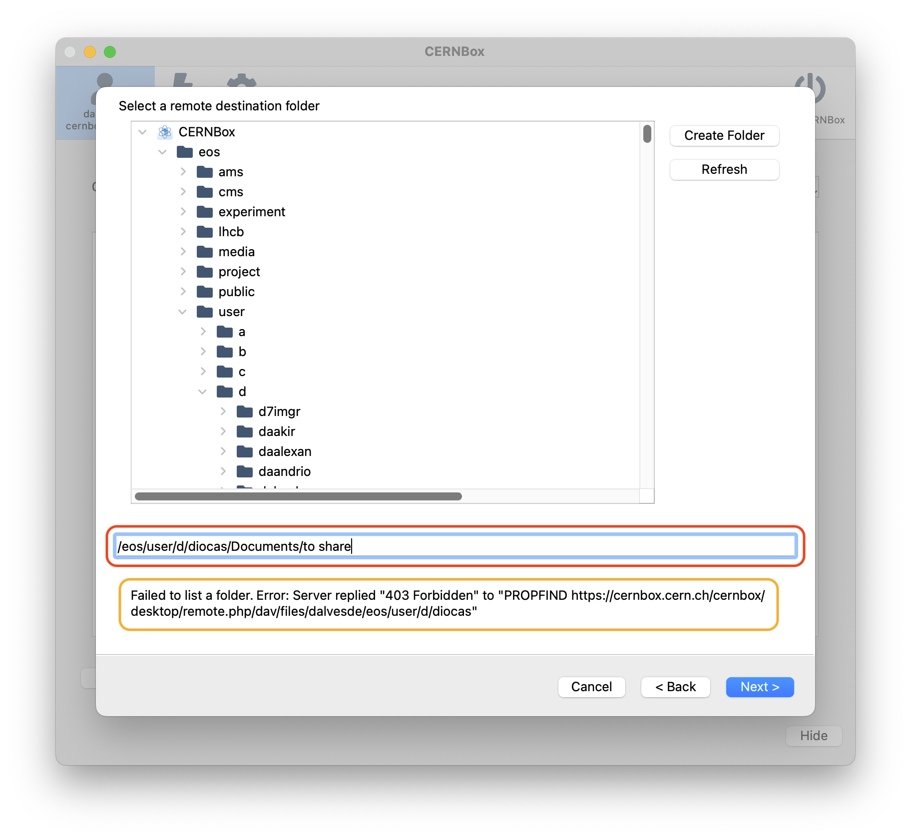 paste the shared folder path