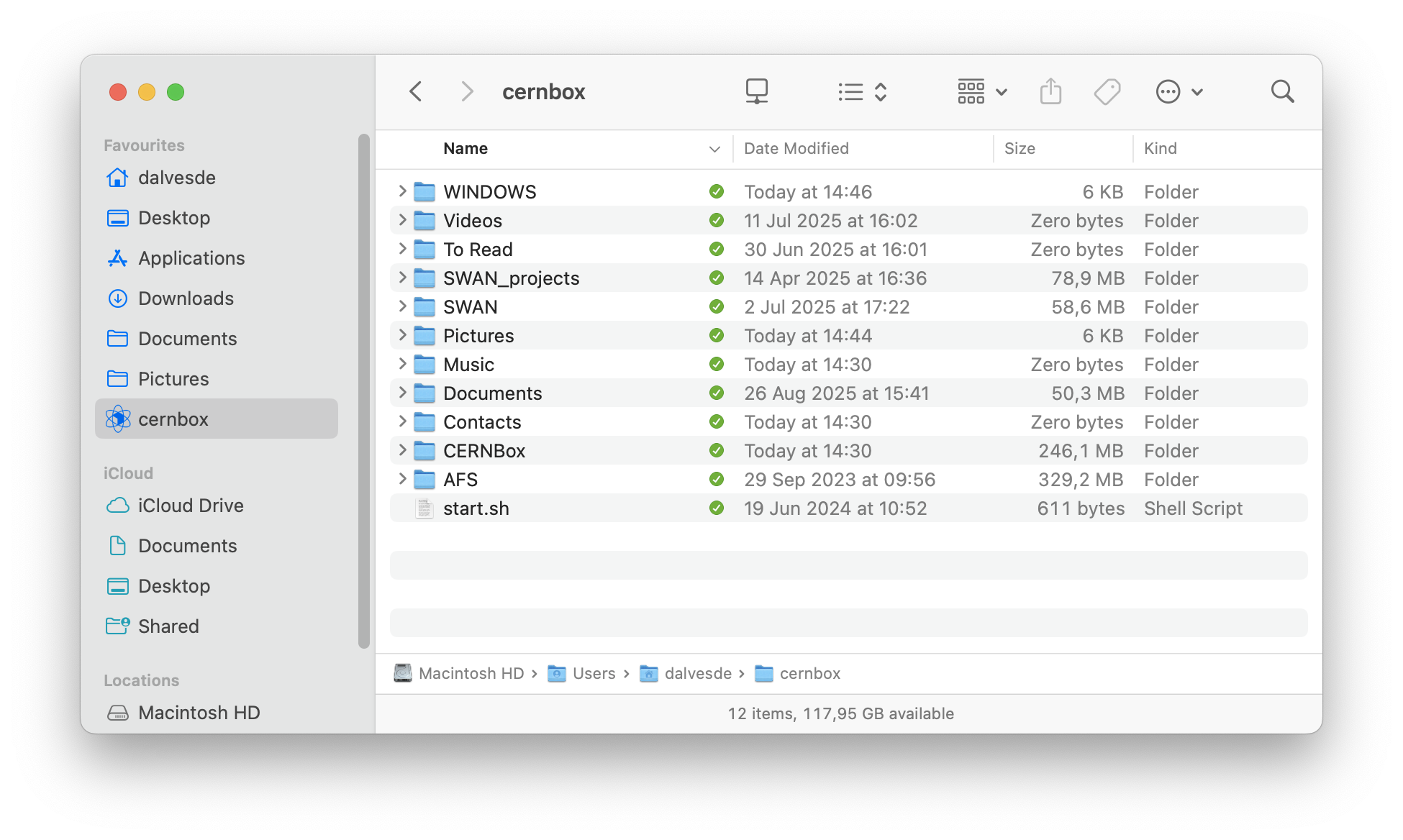Example: LOCAL folder with overlayed icons