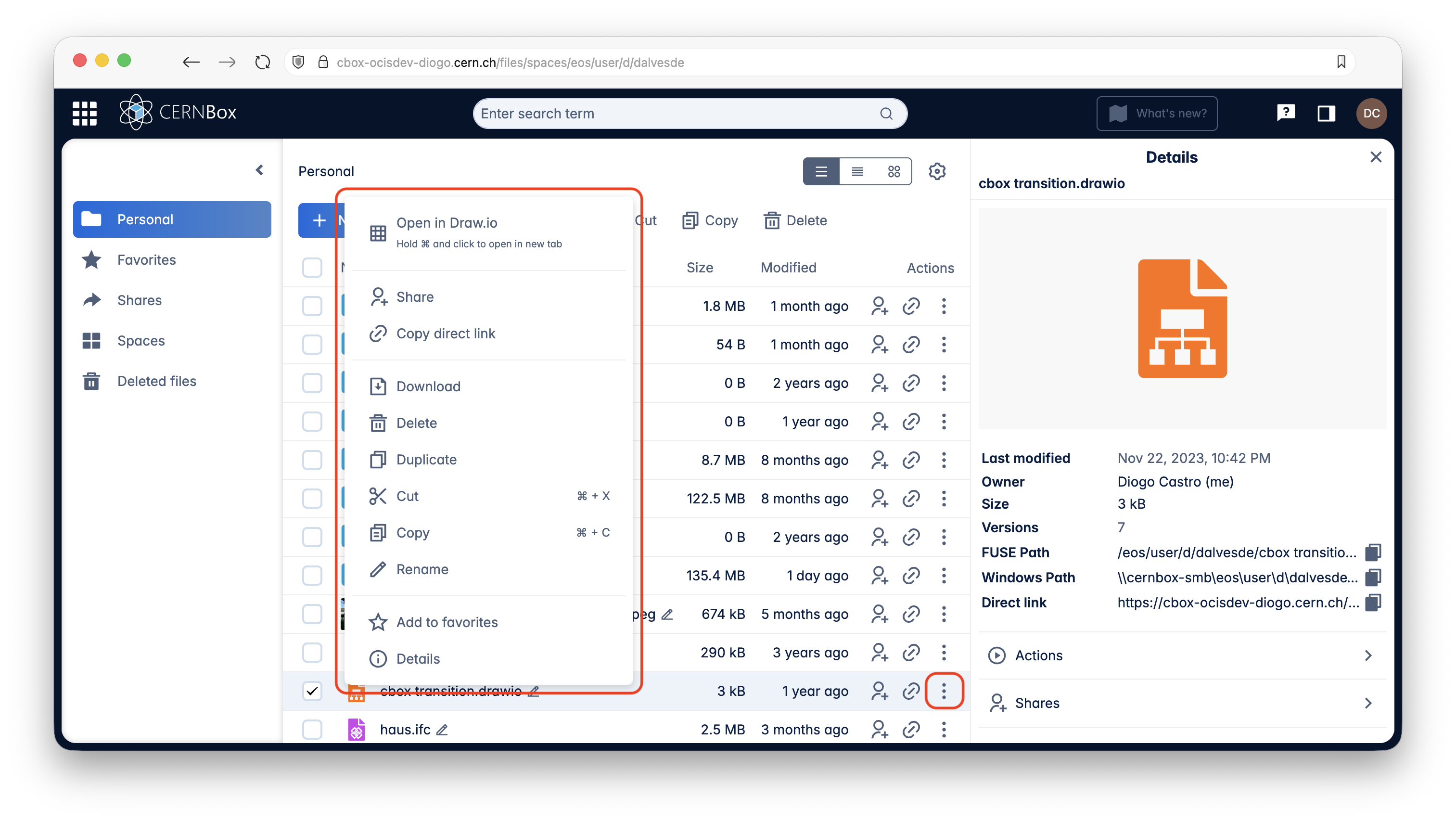 Context menu