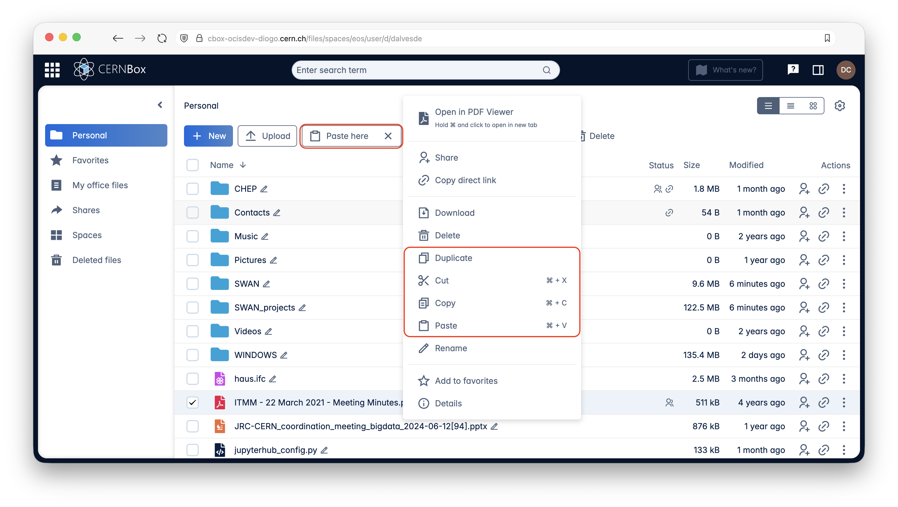 Move files in the UI