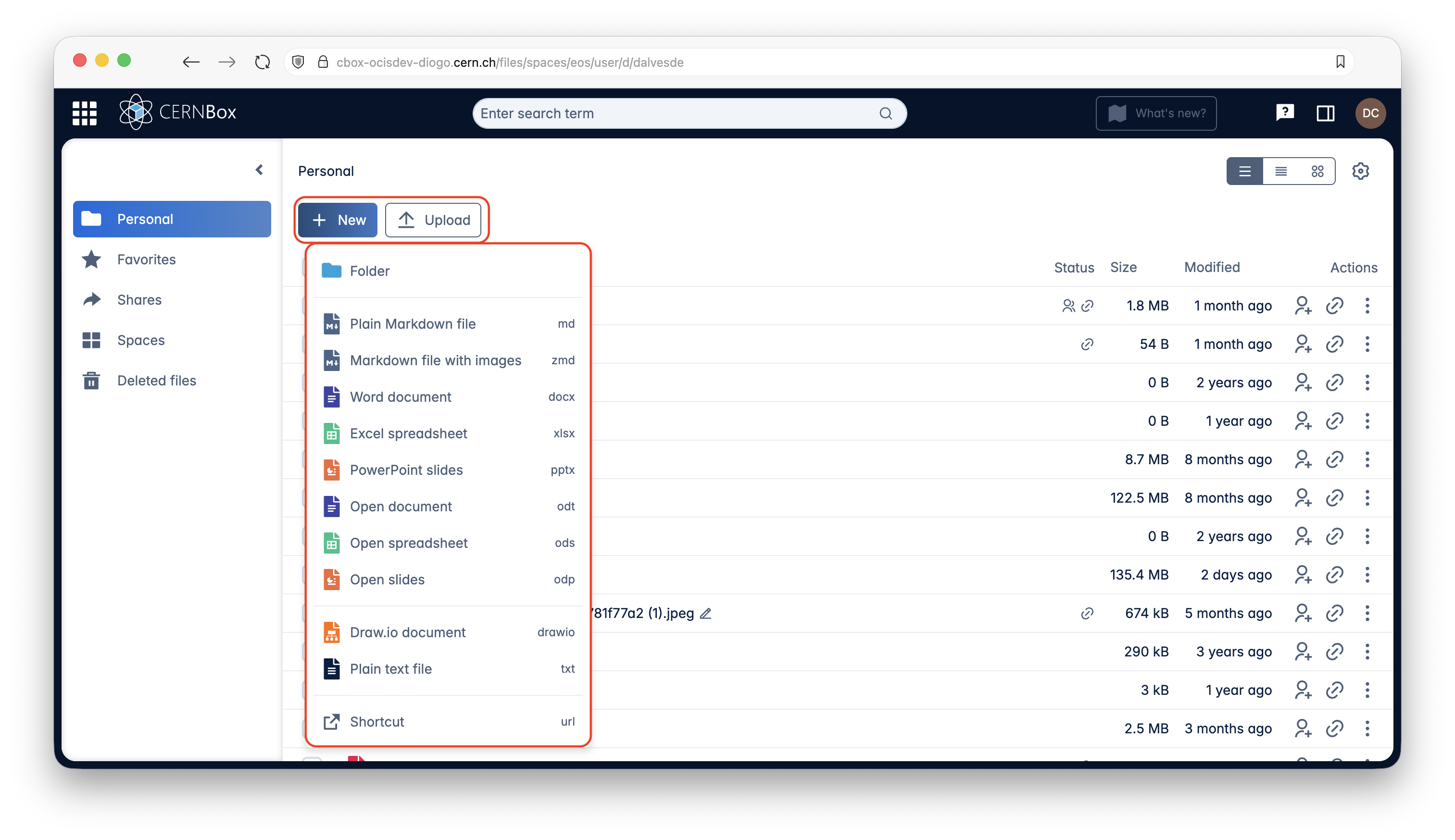 Create a new file